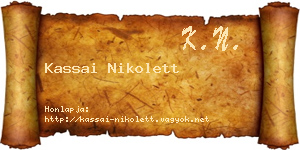 Kassai Nikolett névjegykártya